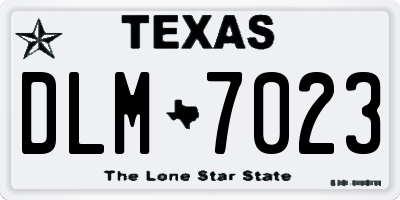 TX license plate DLM7023