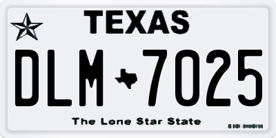 TX license plate DLM7025
