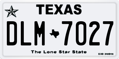 TX license plate DLM7027