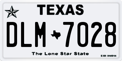 TX license plate DLM7028
