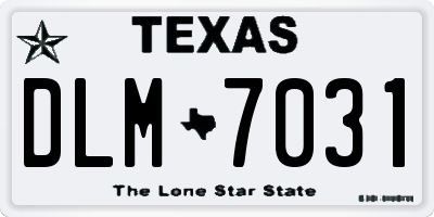 TX license plate DLM7031