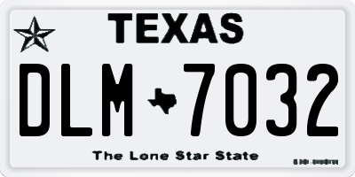 TX license plate DLM7032