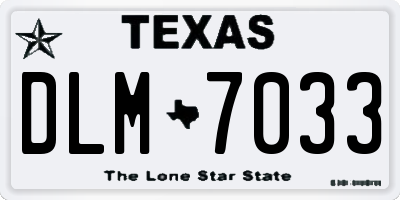TX license plate DLM7033