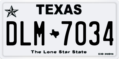 TX license plate DLM7034