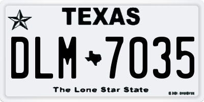 TX license plate DLM7035