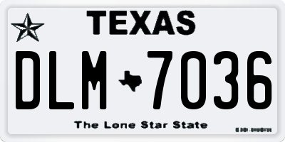 TX license plate DLM7036