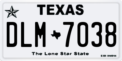 TX license plate DLM7038
