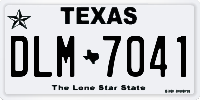 TX license plate DLM7041