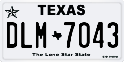 TX license plate DLM7043