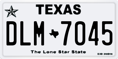 TX license plate DLM7045