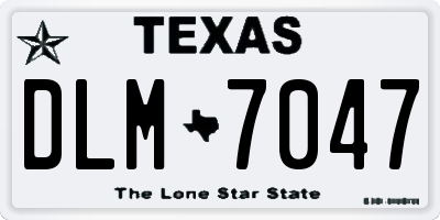 TX license plate DLM7047