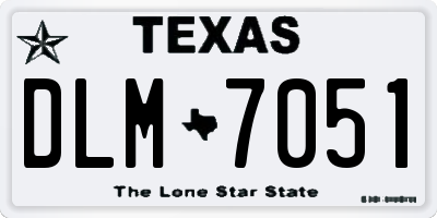 TX license plate DLM7051