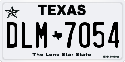 TX license plate DLM7054