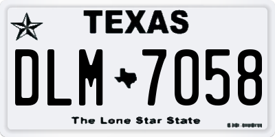 TX license plate DLM7058