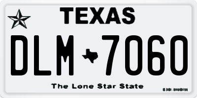 TX license plate DLM7060