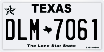 TX license plate DLM7061