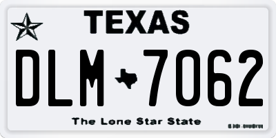 TX license plate DLM7062