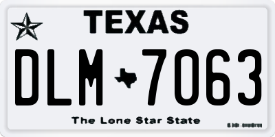 TX license plate DLM7063