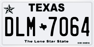TX license plate DLM7064
