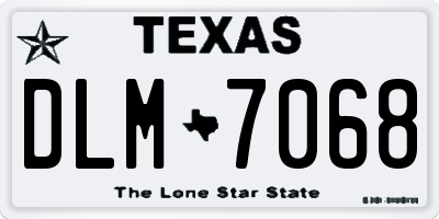 TX license plate DLM7068