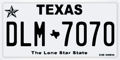 TX license plate DLM7070