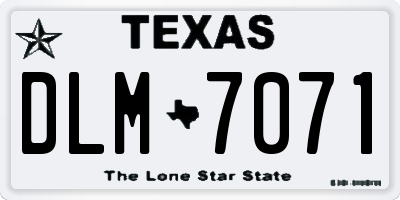 TX license plate DLM7071
