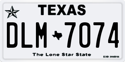 TX license plate DLM7074
