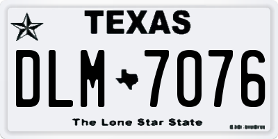 TX license plate DLM7076