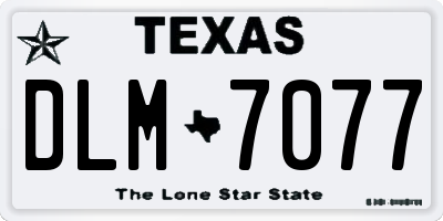 TX license plate DLM7077