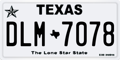 TX license plate DLM7078