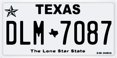 TX license plate DLM7087