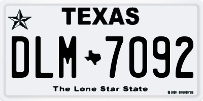 TX license plate DLM7092