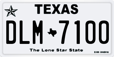 TX license plate DLM7100