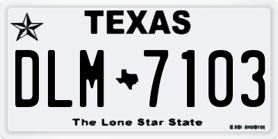 TX license plate DLM7103