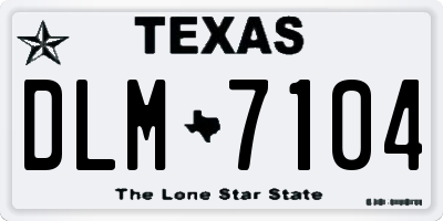 TX license plate DLM7104