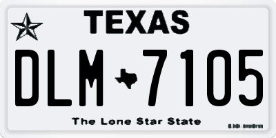 TX license plate DLM7105