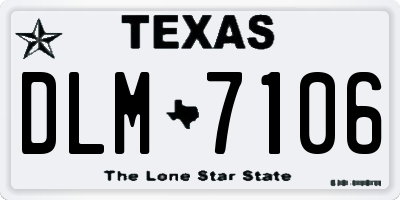 TX license plate DLM7106