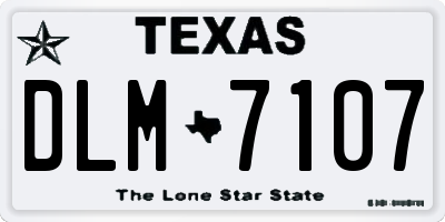 TX license plate DLM7107