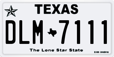TX license plate DLM7111