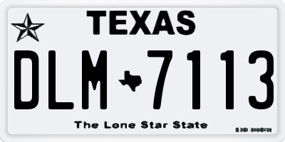 TX license plate DLM7113