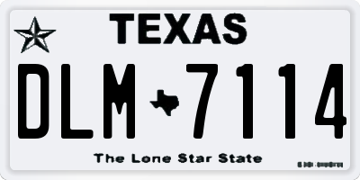 TX license plate DLM7114