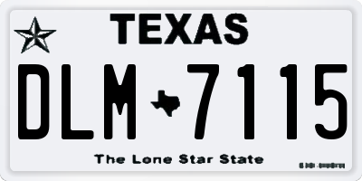 TX license plate DLM7115
