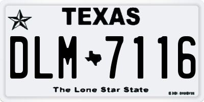 TX license plate DLM7116