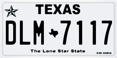 TX license plate DLM7117