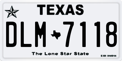 TX license plate DLM7118