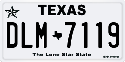 TX license plate DLM7119