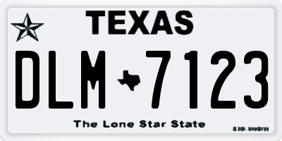 TX license plate DLM7123