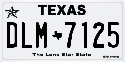 TX license plate DLM7125