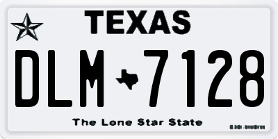 TX license plate DLM7128