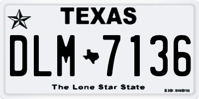 TX license plate DLM7136